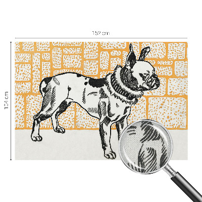 Carta da parati 3D cane retrò