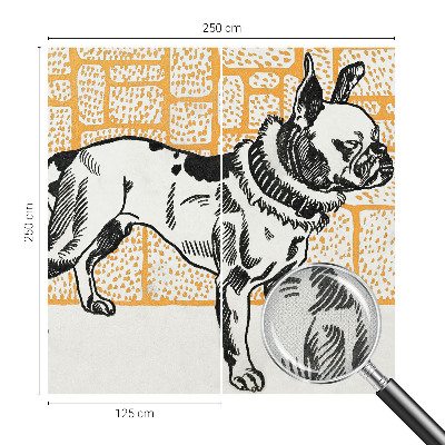 Carta da parati 3D cane retrò