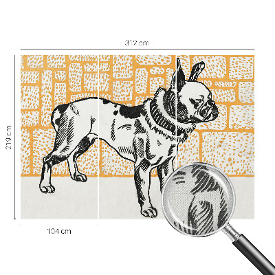 Carta da parati 3D cane retrò
