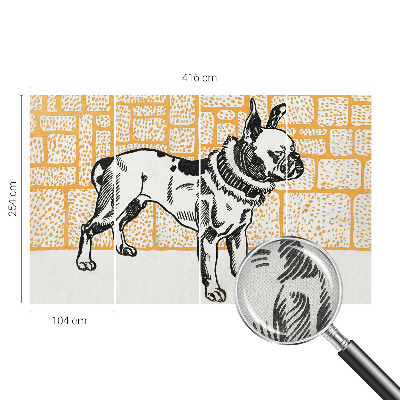 Carta da parati 3D cane retrò