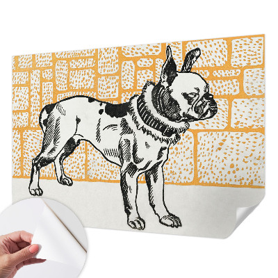 Carta da parati 3D cane retrò