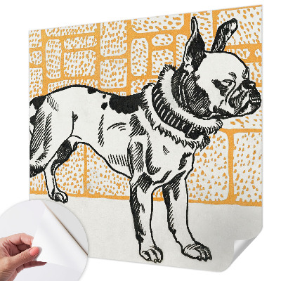 Carta da parati 3D cane retrò