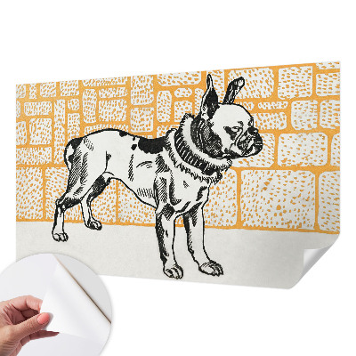 Carta da parati 3D cane retrò