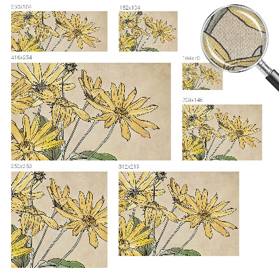 Carta da parati effetto profondità Fiori ad acquerello