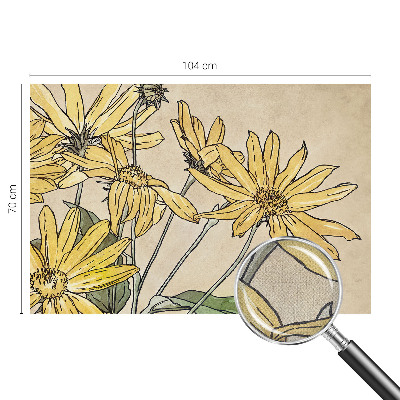 Carta da parati effetto profondità Fiori ad acquerello
