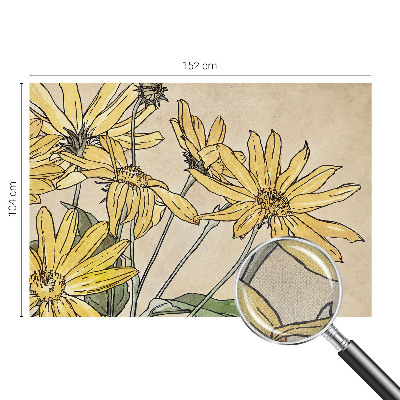 Carta da parati effetto profondità Fiori ad acquerello