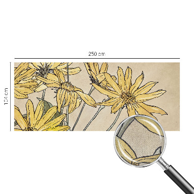 Carta da parati effetto profondità Fiori ad acquerello