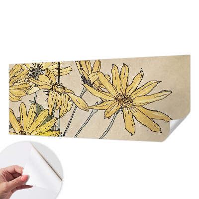 Carta da parati effetto profondità Fiori ad acquerello