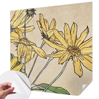 Carta da parati effetto profondità Fiori ad acquerello