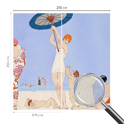 Carta da parati effetto profondità Spiaggia retrò