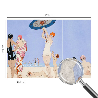 Carta da parati effetto profondità Spiaggia retrò