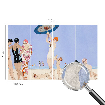 Carta da parati effetto profondità Spiaggia retrò