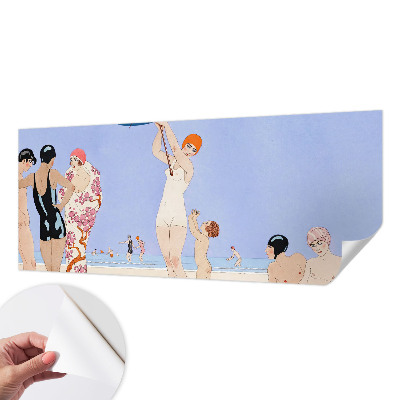 Carta da parati effetto profondità Spiaggia retrò