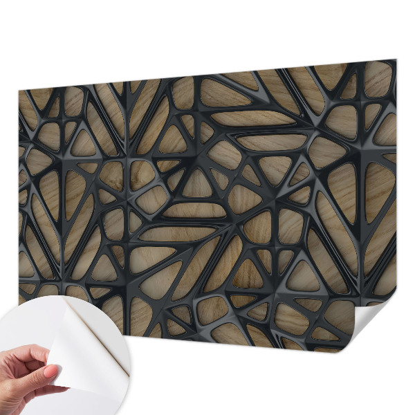 Fotomurale effetto 3D Rete di legno