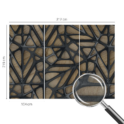 Fotomurale effetto 3D Rete di legno