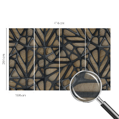 Fotomurale effetto 3D Rete di legno