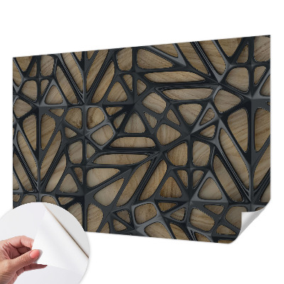 Fotomurale effetto 3D Rete di legno