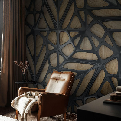 Fotomurale effetto 3D Rete di legno