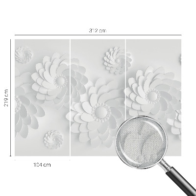 Carta da parati panoramica effetto 3D Eleganza floreale