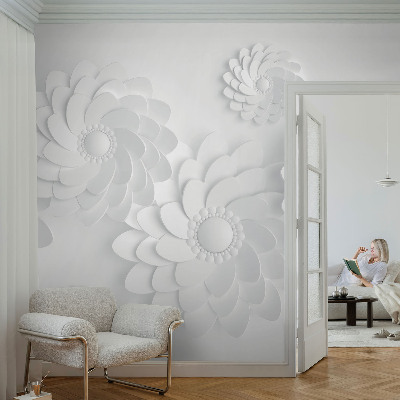Carta da parati panoramica effetto 3D Eleganza floreale