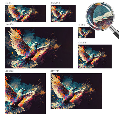 Carta da parati panoramica effetto 3D Uccello colorato