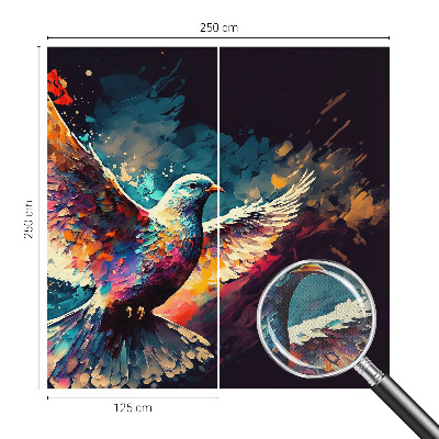 Carta da parati panoramica effetto 3D Uccello colorato