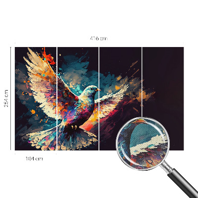 Carta da parati panoramica effetto 3D Uccello colorato