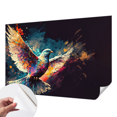 Carta da parati panoramica effetto 3D Uccello colorato