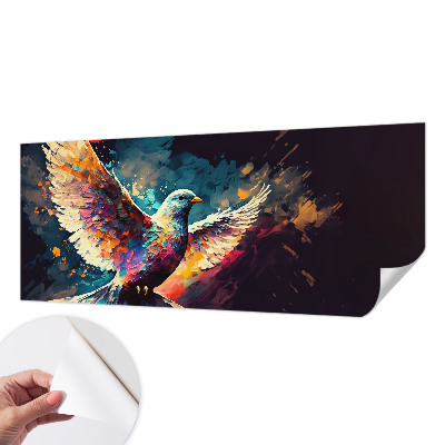 Carta da parati panoramica effetto 3D Uccello colorato