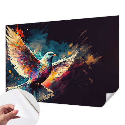 Carta da parati panoramica effetto 3D Uccello colorato