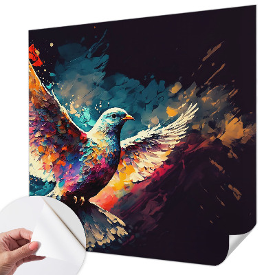 Carta da parati panoramica effetto 3D Uccello colorato