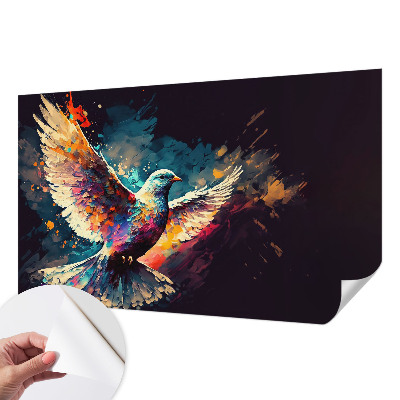 Carta da parati panoramica effetto 3D Uccello colorato