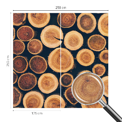 Carta da parati effetto profondità cerchi di legno