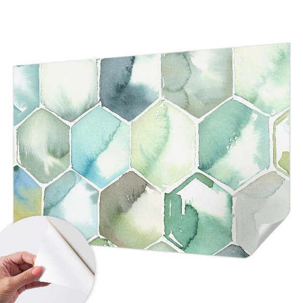 Fotomurale effetto 3D Esagoni pastello
