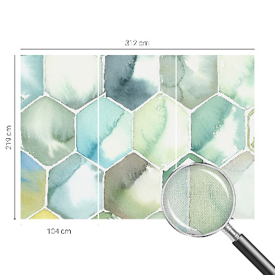 Fotomurale effetto 3D Esagoni pastello