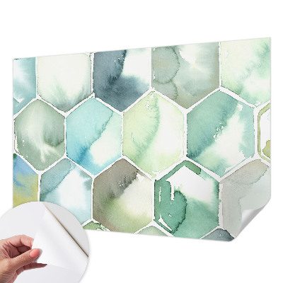 Fotomurale effetto 3D Esagoni pastello