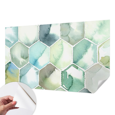Fotomurale effetto 3D Esagoni pastello
