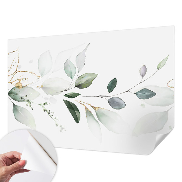 Carta da parati panoramica effetto 3D Foglie verdi