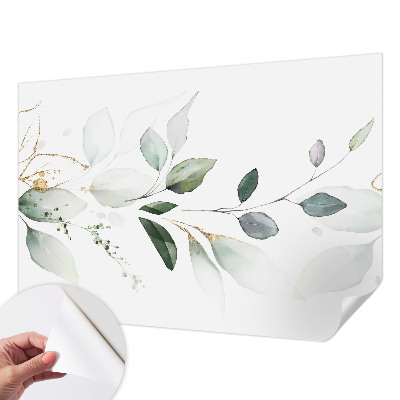 Carta da parati panoramica effetto 3D Foglie verdi