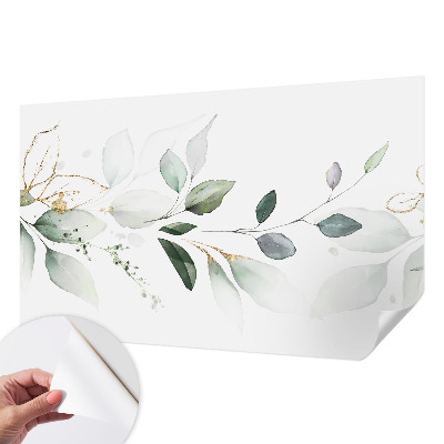 Carta da parati panoramica effetto 3D Foglie verdi