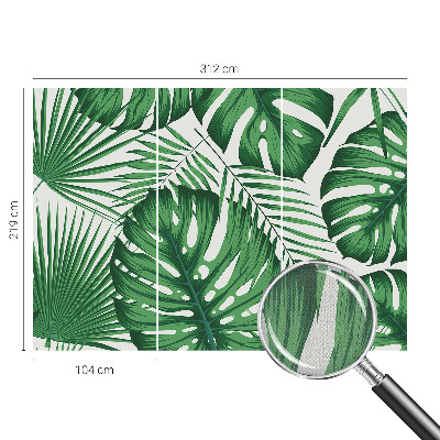 Carta da parati per cameretta Foglie tropicali