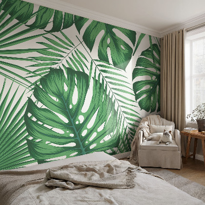 Carta da parati per cameretta Foglie tropicali