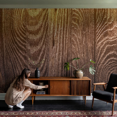 Carta da parati 3D Anelli di legno