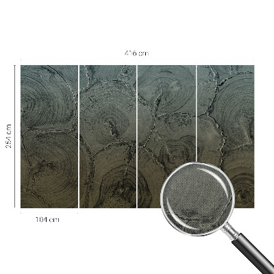 Fotomurale effetto 3D Anelli di legno