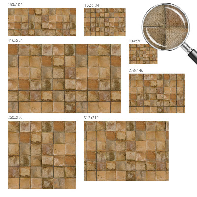 Carta da parati panoramica effetto 3D Mosaico rustico