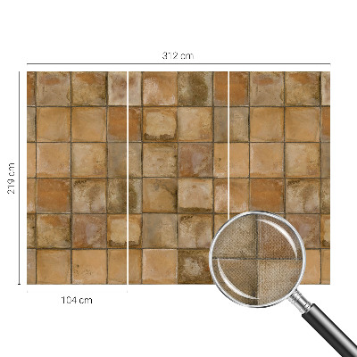 Carta da parati panoramica effetto 3D Mosaico rustico