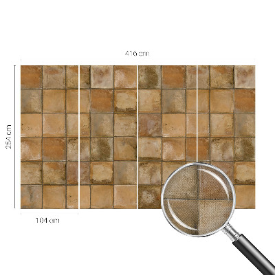 Carta da parati panoramica effetto 3D Mosaico rustico