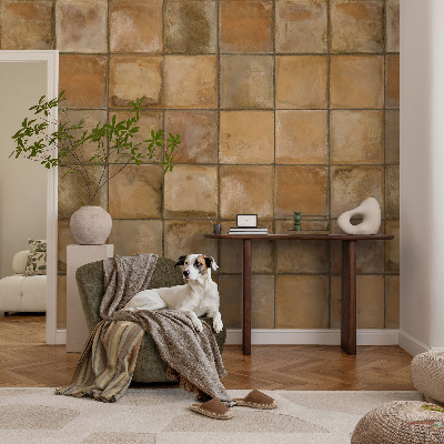 Carta da parati panoramica effetto 3D Mosaico rustico