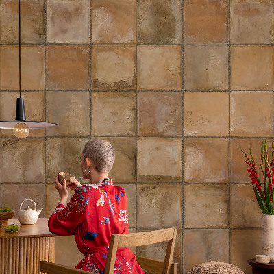 Carta da parati panoramica effetto 3D Mosaico rustico