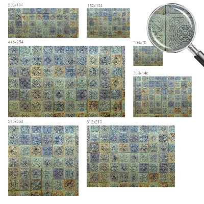 Carta da parati effetto profondità Piastrelle geometriche